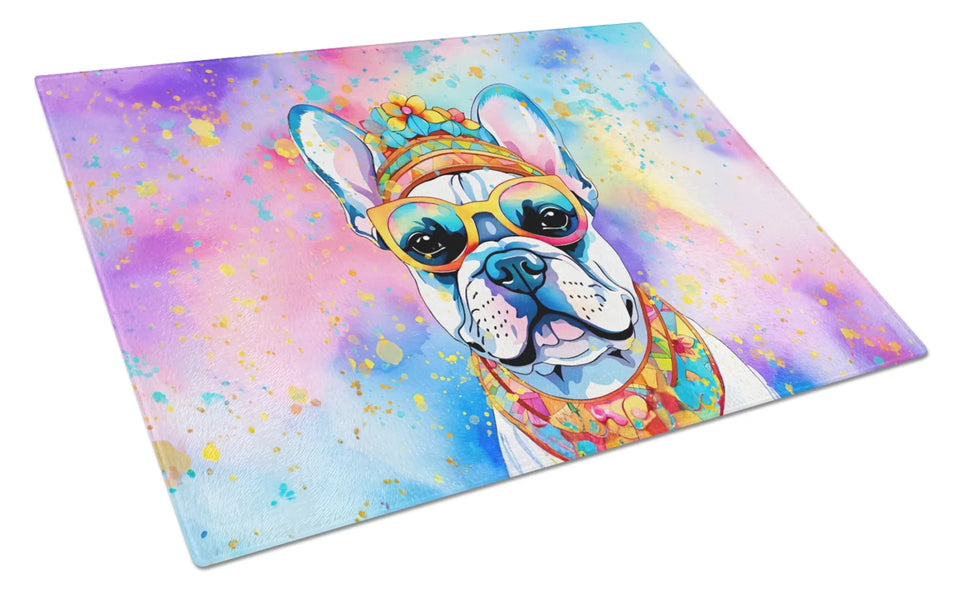 Hippie Dawg Glass Cutting Board - Large, French bulldog 2506, view 59