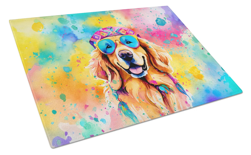 Hippie Dawg Glass Cutting Board - Large, Golden retriever 2513, view 66