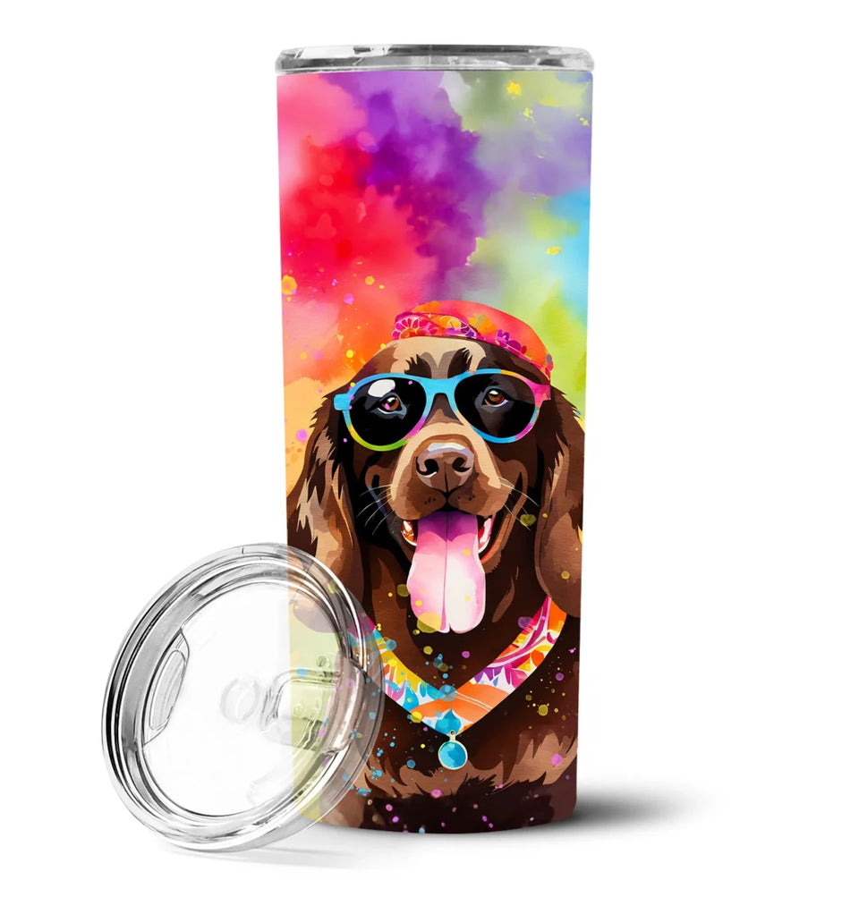 Pet Lover Stainless Steel Tumbler, 20 oz, Chocolate Labrador Hippie Dawg-194030820032/Labrador chocolate 2527, view 48