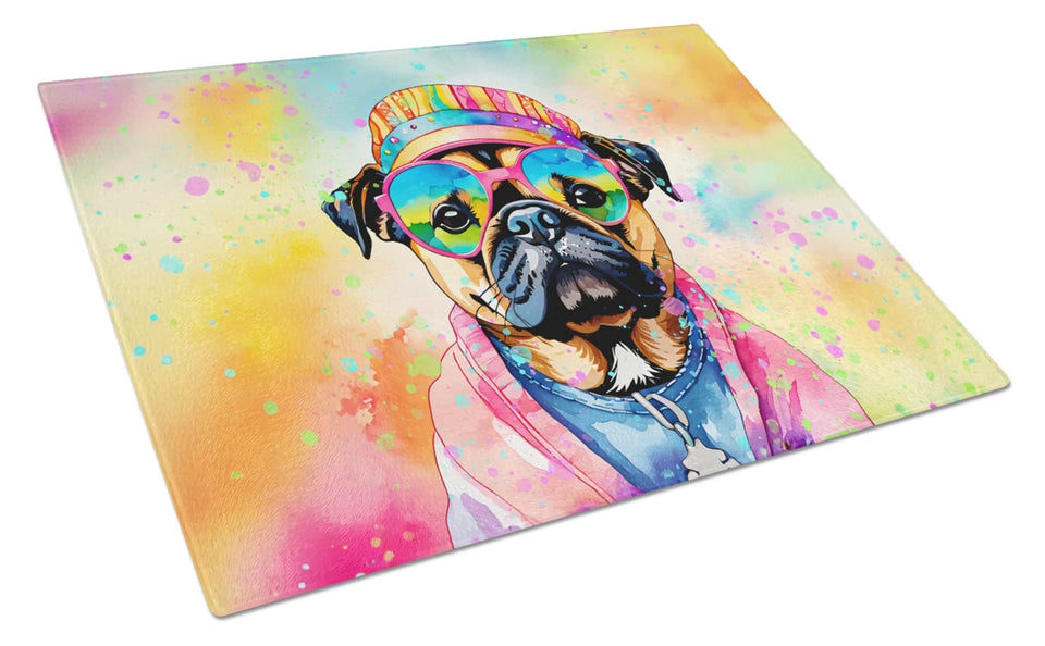 Hippie Dawg Glass Cutting Board - Large, Pug 2545, view 98