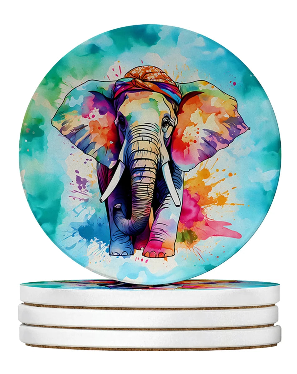 Hippie Animals Large Sandstone Coasters, 4/Flamingo 3981, view 22