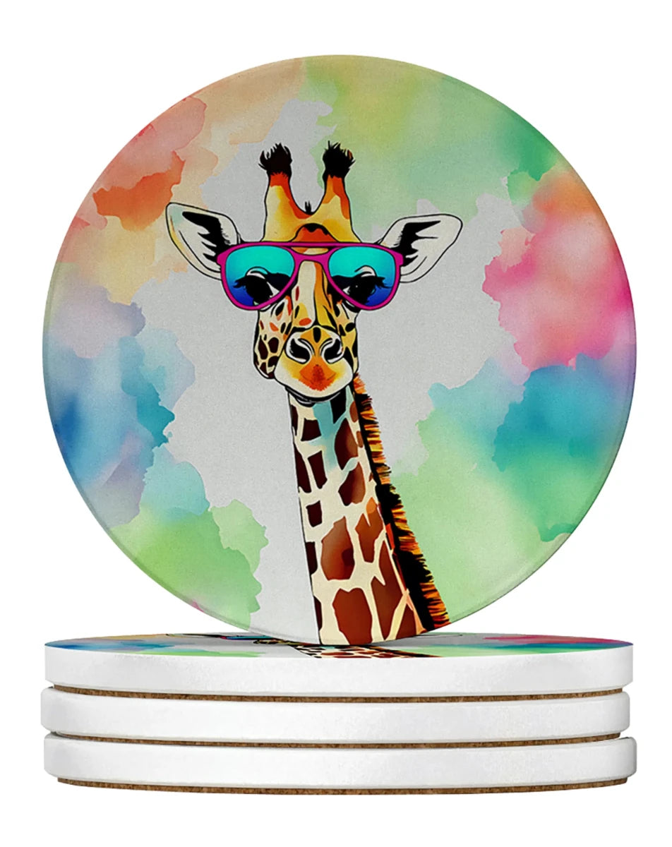 Hippie Animals Large Sandstone Coasters, 4/Goat 3988, view 28