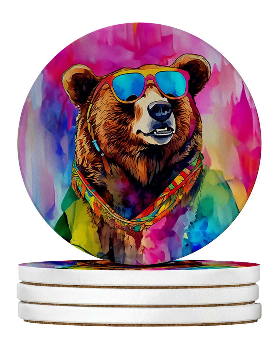 Hippie Animals Large Sandstone Coasters, 4/Guinea pig 3961, view 33