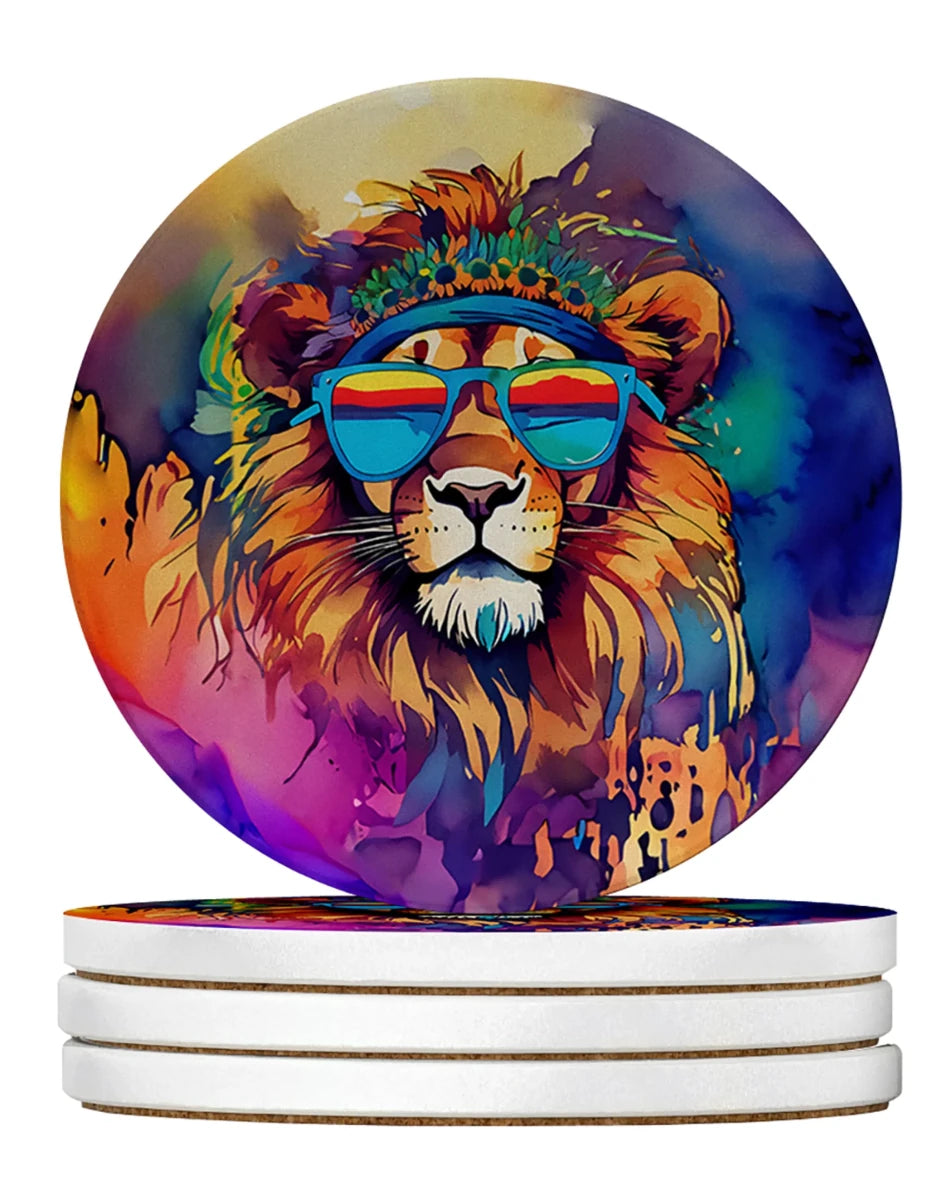 Hippie Animals Large Sandstone Coasters, 4/Llama 4006, view 45