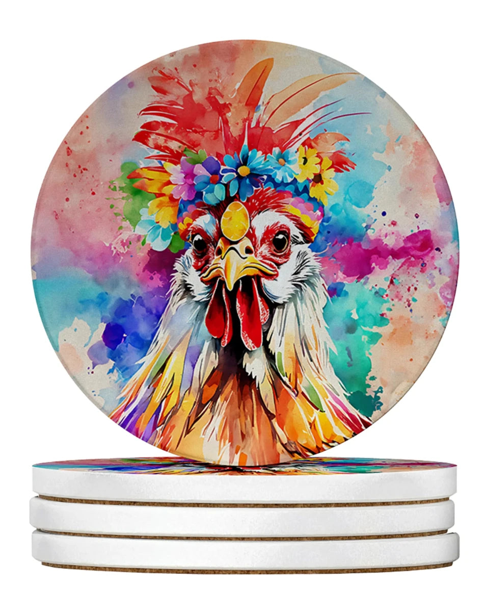 Hippie Animals Large Sandstone Coasters, 4/Rabbit 4033, view 71