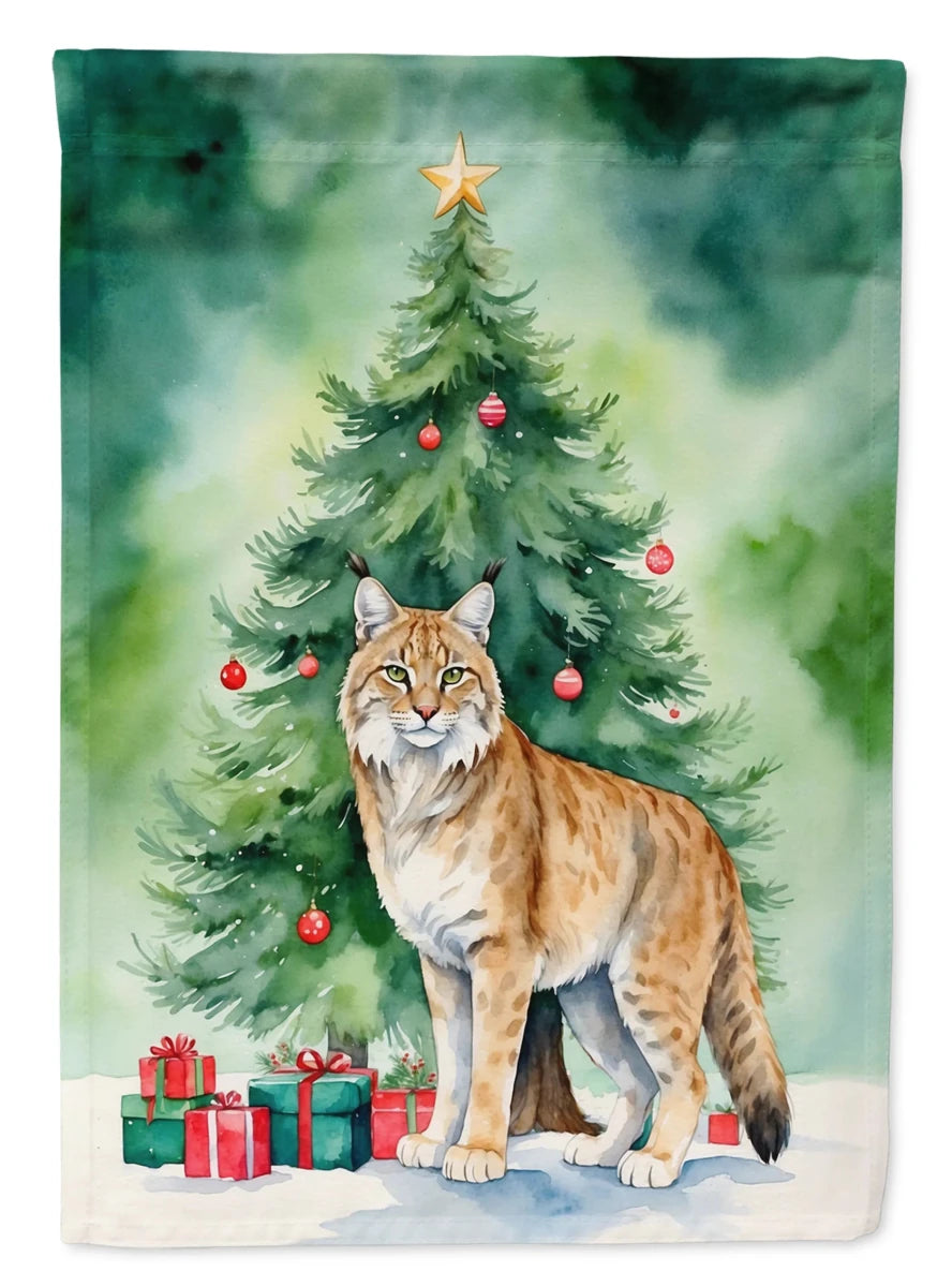Cat By Christmas Tree Decorative Flag, HOUSE SIZE/Himalayan cat, view 50