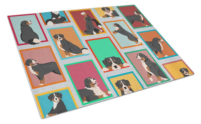 Lots of Dogs Glass Cutting Board - Large, Bernese mountain dog