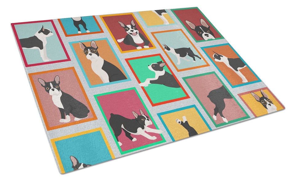 Lots of Dogs Glass Cutting Board - Large, Labrador retriever - black, view 7