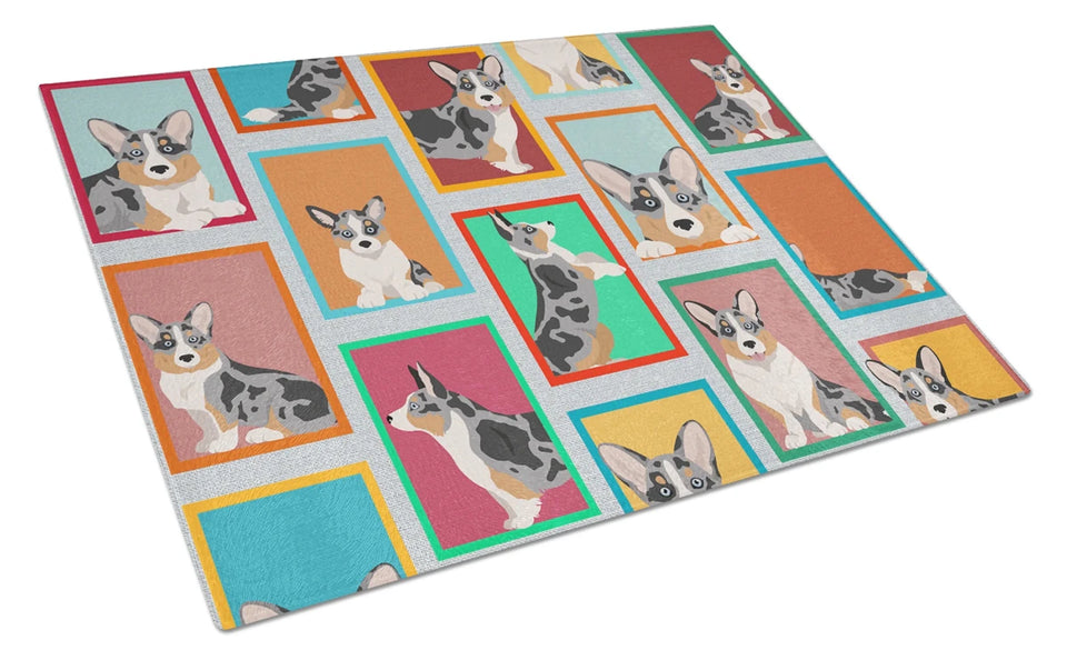 Lots of Dogs Glass Cutting Board - Large, Dachshund - chocolate and tan, view 17