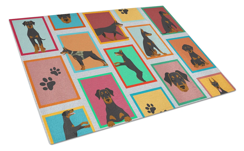 Lots of Dogs Glass Cutting Board - Large, Poodle - standard black, view 22