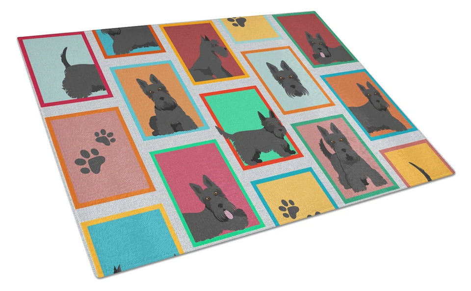 Lots of Dogs Glass Cutting Board - Large, Yorkshire terrier - black and tan, view 24