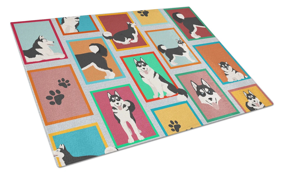 Lots of Dogs Glass Cutting Board - Large, Great dane - harlequin natural ears, view 29