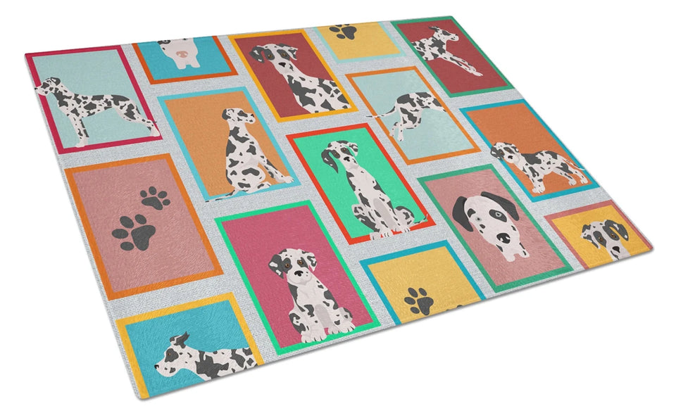 Lots of Dogs Glass Cutting Board - Large, Poodle - standard chocolate, view 30