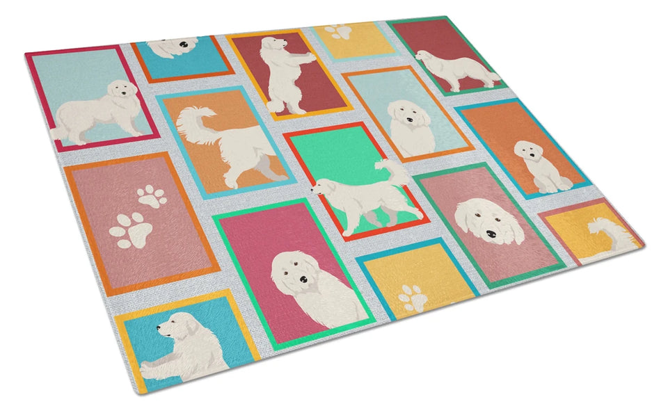 Lots of Dogs Glass Cutting Board - Large, Maltese, view 37