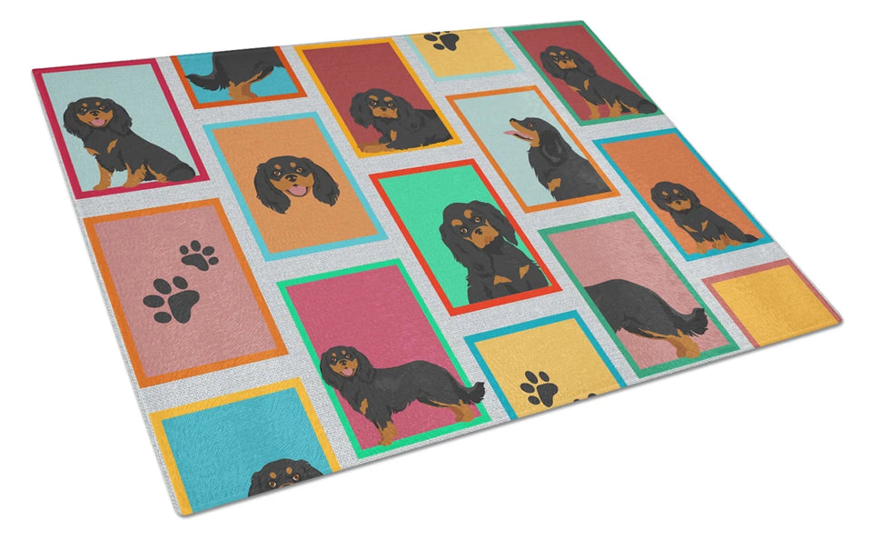 Lots of Dogs Glass Cutting Board - Large, Dachshund - black and tan, view 39