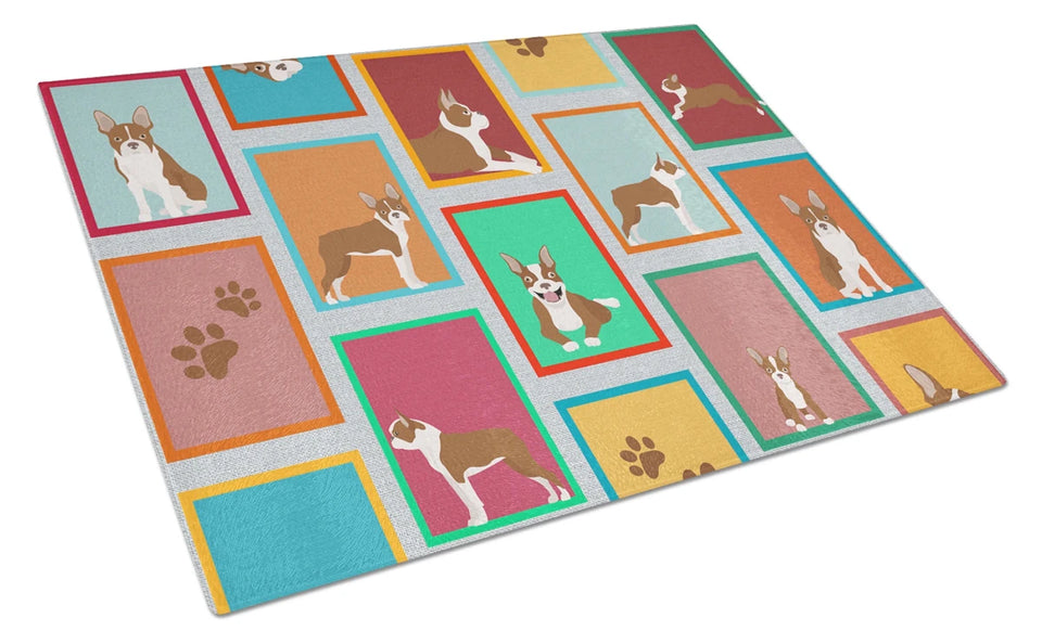 Lots of Dogs Glass Cutting Board - Large, Corgi - cardigan brindle, view 46