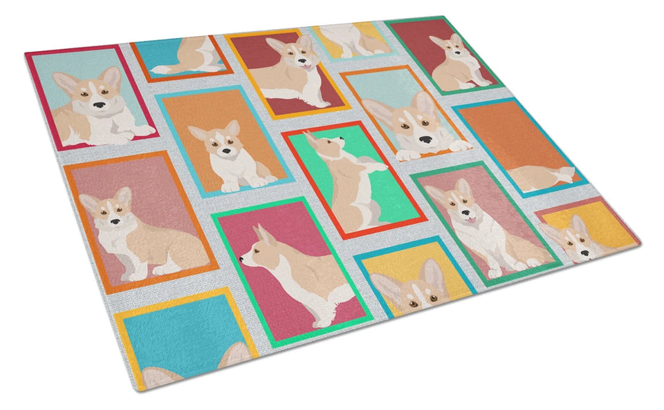 Lots of Dogs Glass Cutting Board - Large, Dachshund - red, view 48