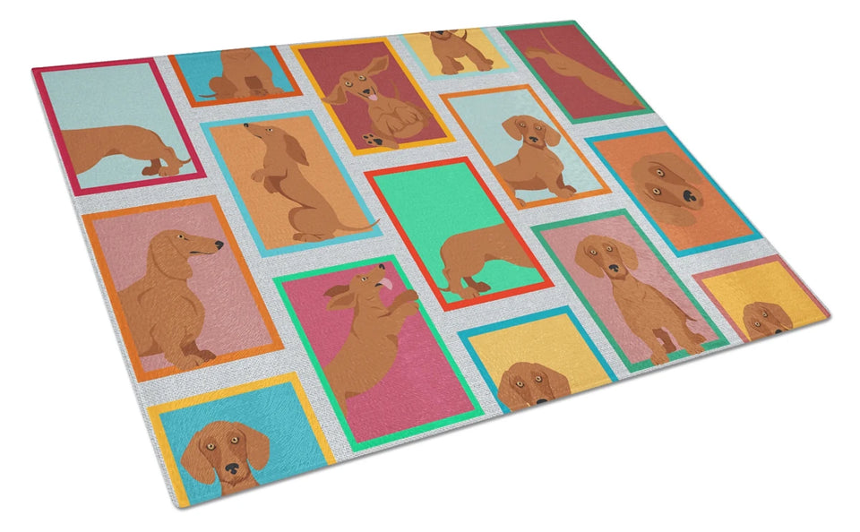 Lots of Dogs Glass Cutting Board - Large, English bulldog - brindle, view 49