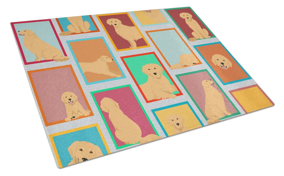 Lots of Dogs Glass Cutting Board - Large, Labrador retriever - grey, view 53