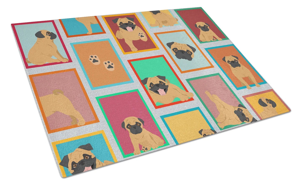Lots of Dogs Glass Cutting Board - Large, Schnauzer - black, view 55