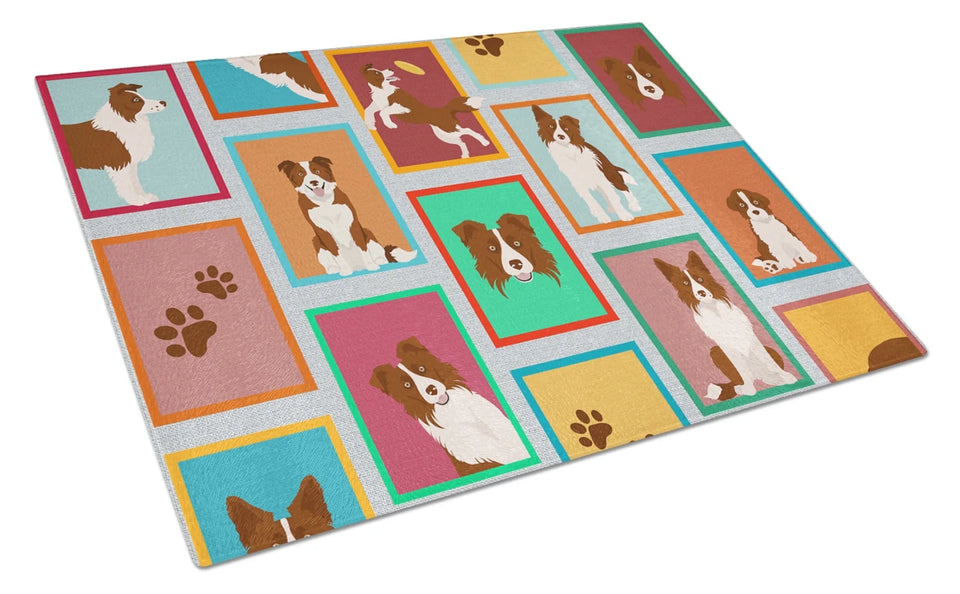 Lots of Dogs Glass Cutting Board - Large, Cavalier spaniel - blenheim, view 61