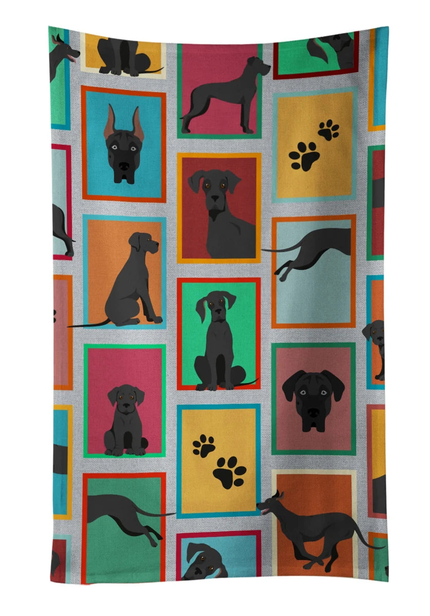 Lots of Dogs Kitchen Towel - 25HX15W, 194030682029/Great dane - fawn, view 67