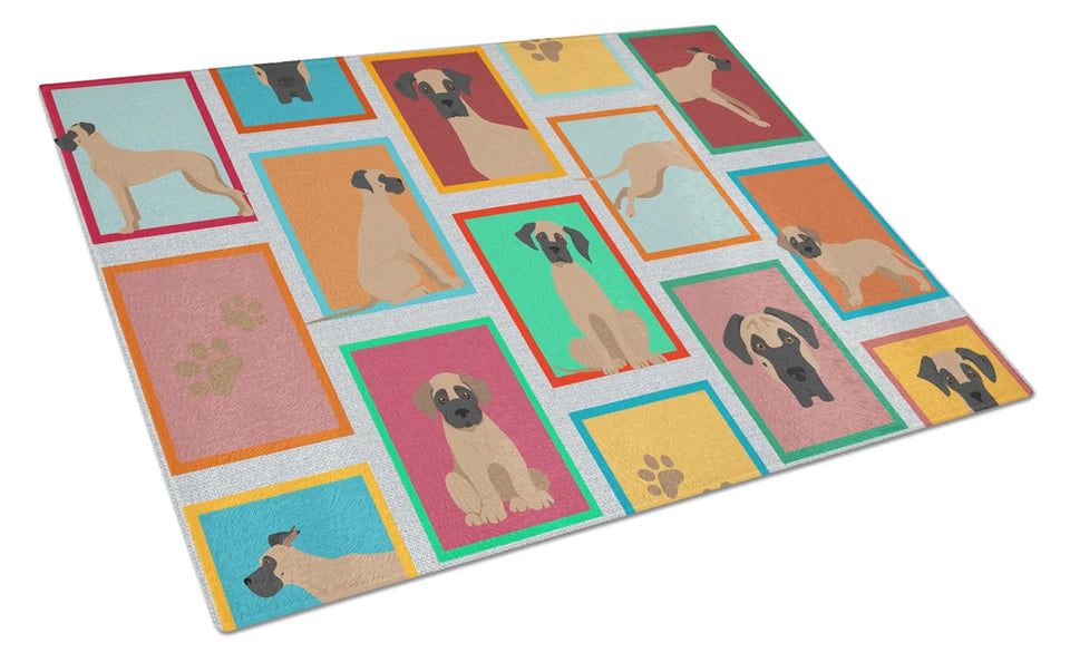 Lots of Dogs Glass Cutting Board - Large, Scottish terrier - wheaten, view 69