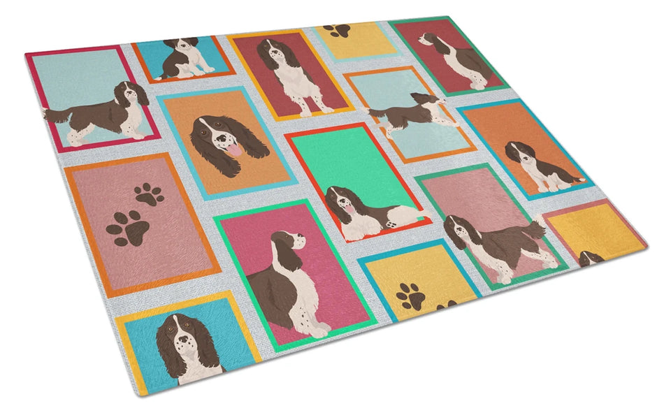 Lots of Dogs Glass Cutting Board - Large, Golden retriever - cream, view 74