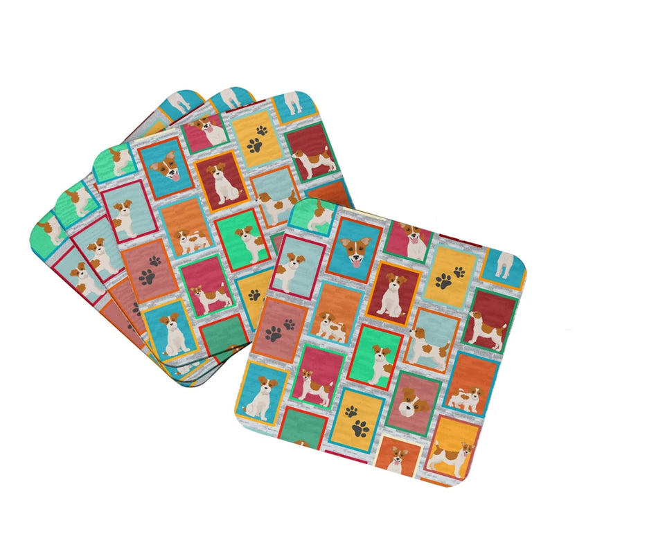 Lots of Dogs Foam Coasters - 3.5, 194030685921/Papillon - black and whtie, view 76