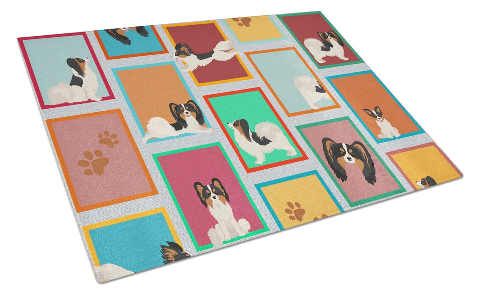 Lots of Dogs Glass Cutting Board - Large, Pomeranian - orange, view 79