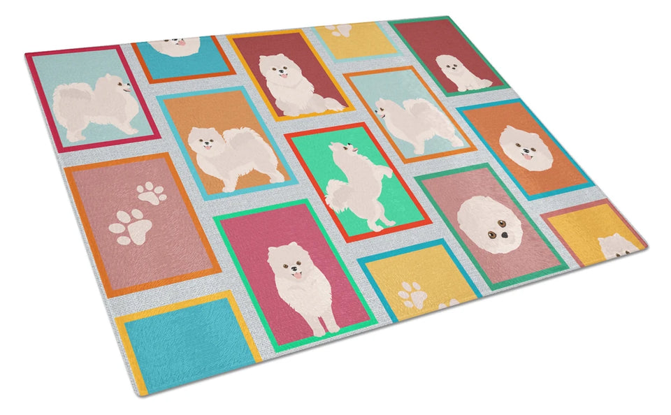 Lots of Dogs Glass Cutting Board - Large, Sheltie - blue merle, view 81