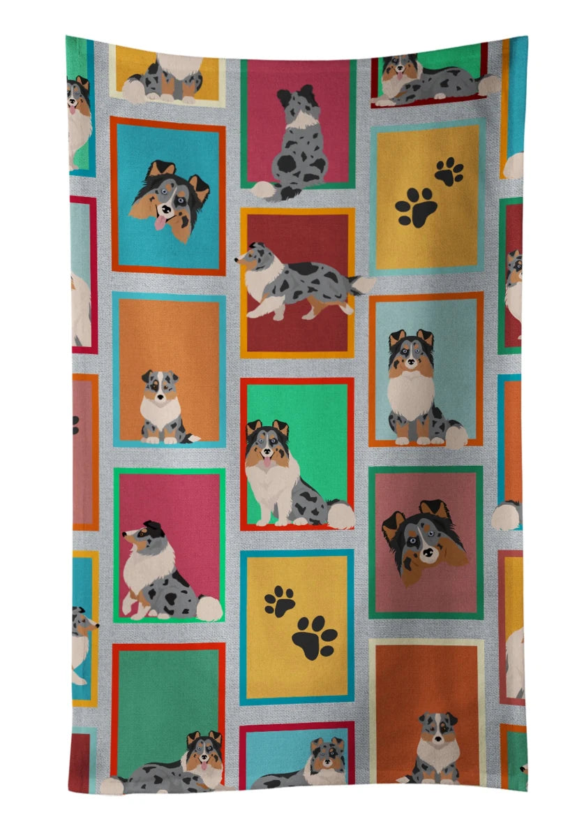 Lots of Dogs Kitchen Towel - 25HX15W, 194030682166/Sheltie - tricolor, view 81