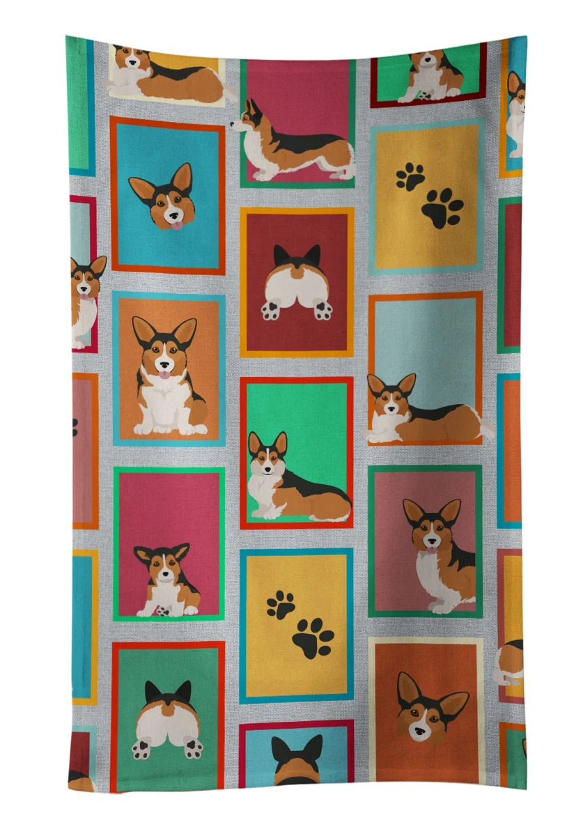Lots of Dogs Kitchen Towel - 25HX15W, 194030682197/Corgi - cardigan red, view 84