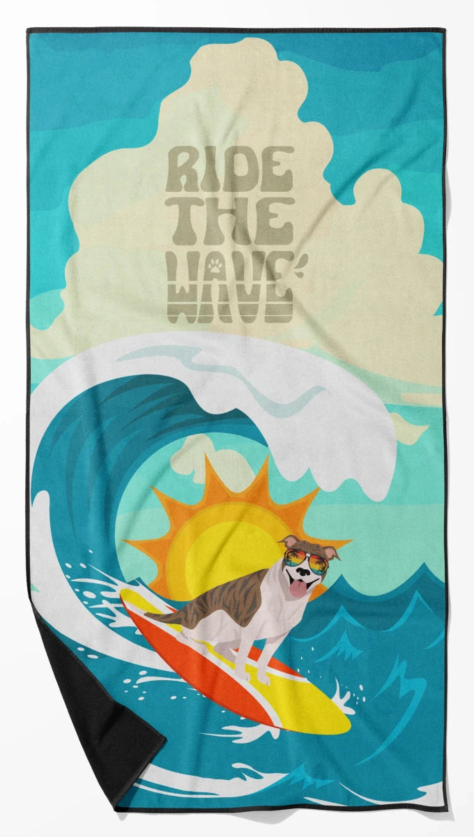 Dog Lover Beach Towel - Premium 60 x 30 in Oversized Surf Towel for, 194030683118/Pit bull terrier - black, view 3