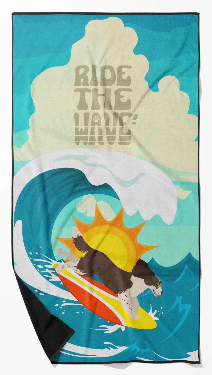 Dog Lover Beach Towel - Premium 60 x 30 in Oversized Surf Towel for, 194030683507/English springer spaniel - black, view 42