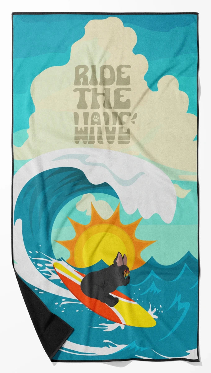 Dog Lover Beach Towel - Premium 60 x 30 in Oversized Surf Towel for, 194030683521/French bulldog - black and white, view 44