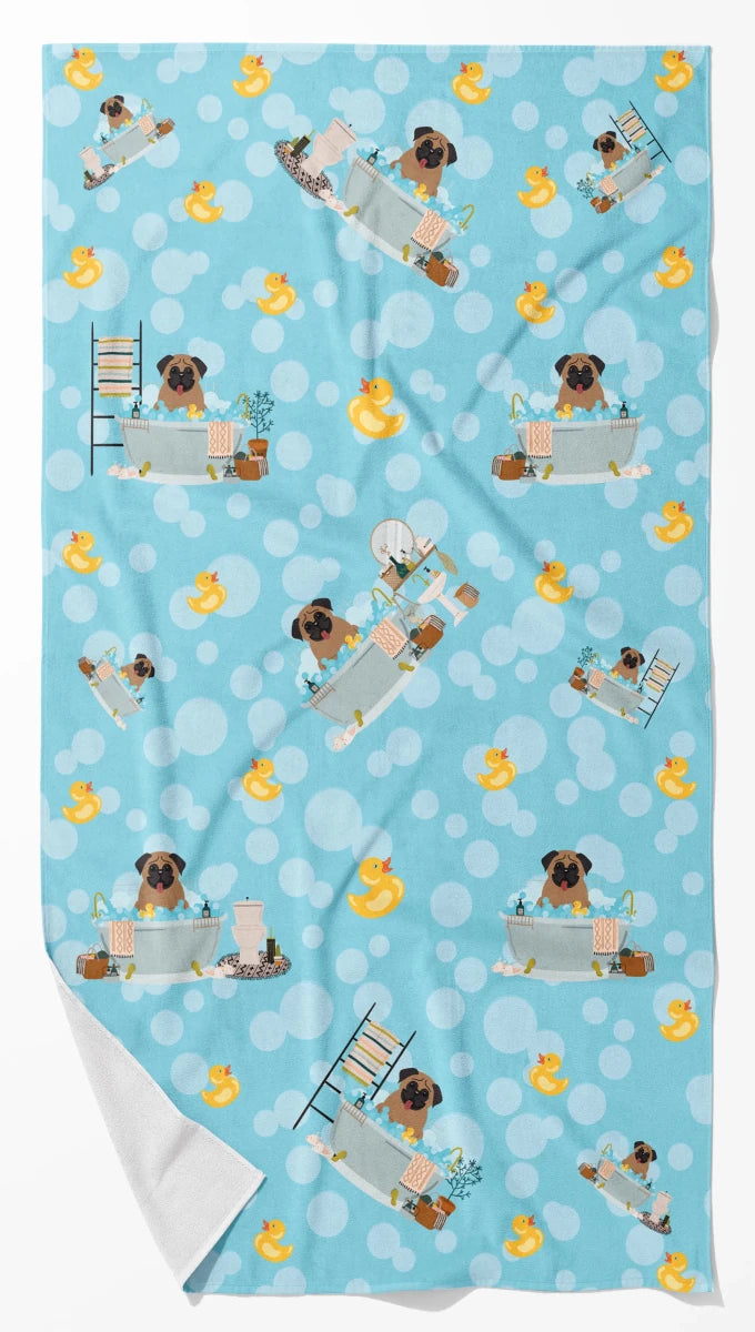 Breed-Specific Dog Towel - Ultra Absorbent Microfiber Bath Towel with, 194030686928/Pug - black, view 3
