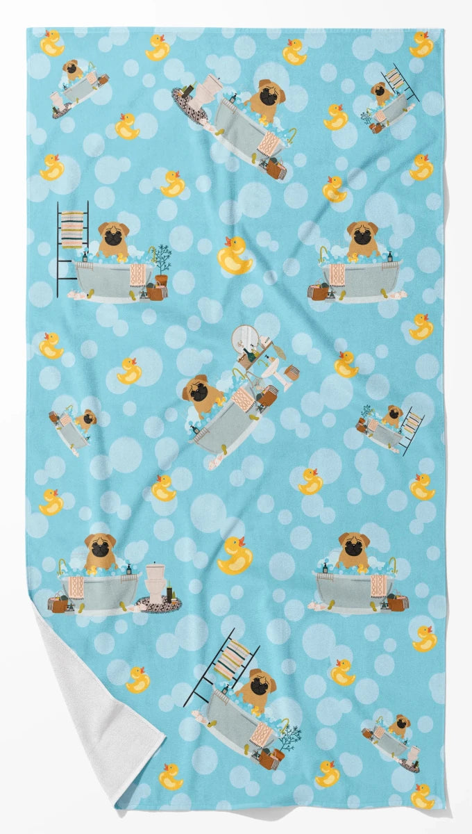 Breed-Specific Dog Towel - Ultra Absorbent Microfiber Bath Towel with, 194030686942/Pug - fawn, view 5