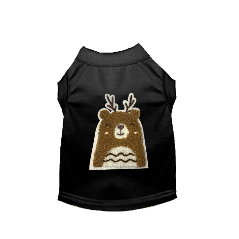 Cuddle Antler Bear Dog Outfit, Holiday Tee, White/X SMALL, view 7