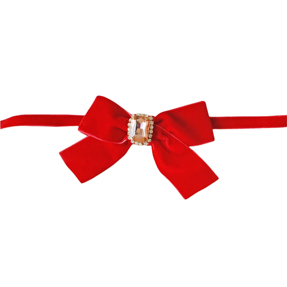 Luxurious Velvet Bow Necklace - Pets Perfect