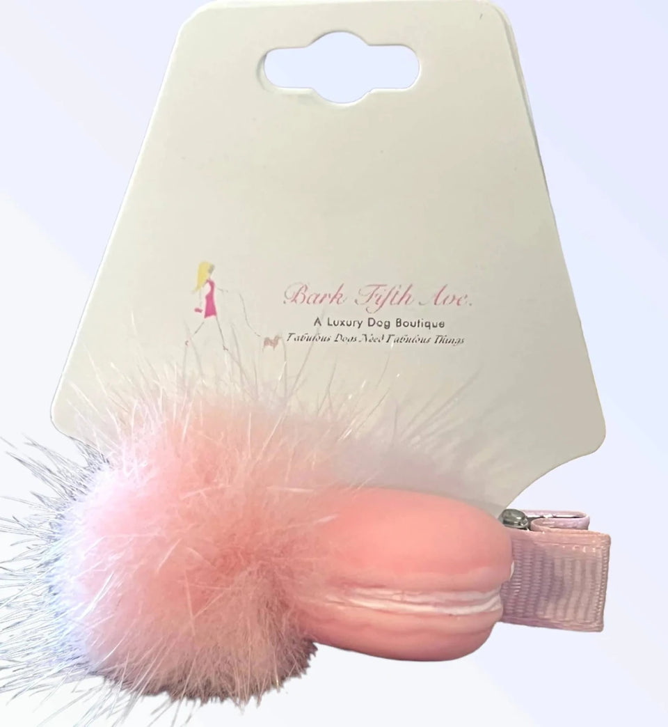 Mink PomPom Macaroon Dog Hair Clip by Bark Fifth Avenue - Pets Perfect