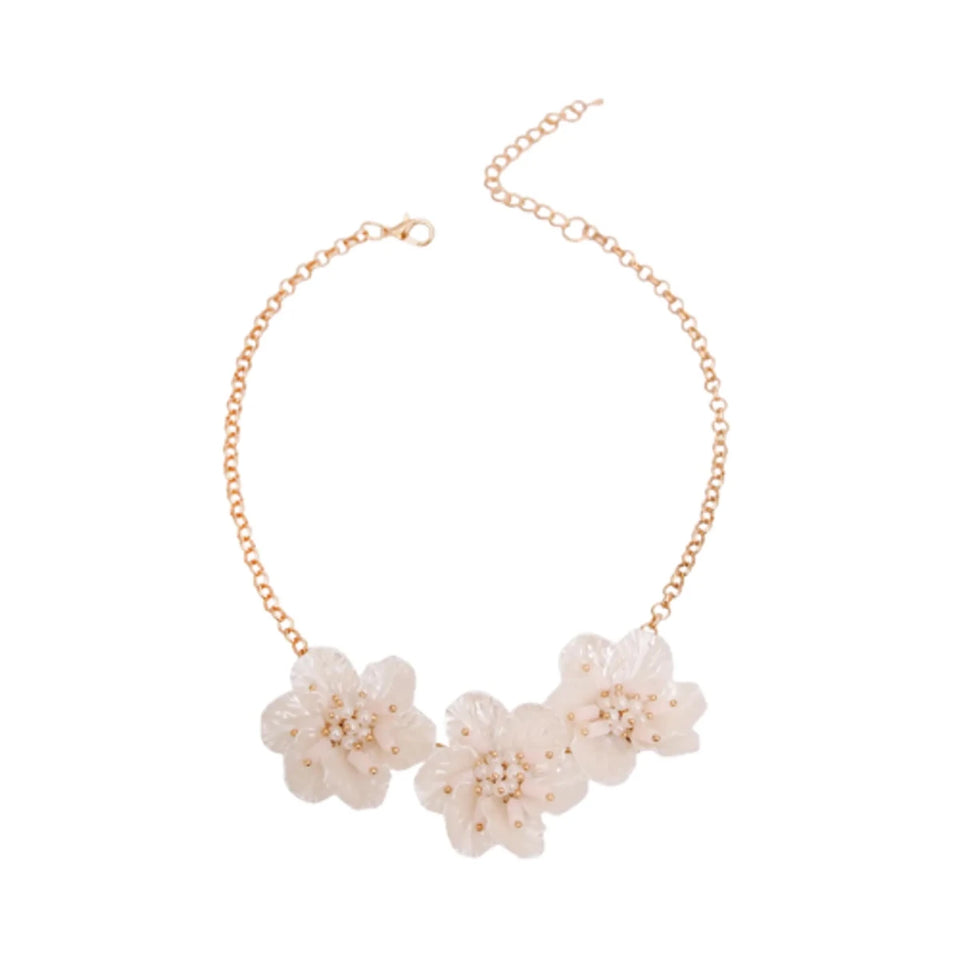 Mother of Pearl Flower Dog Necklace - Pets Perfect