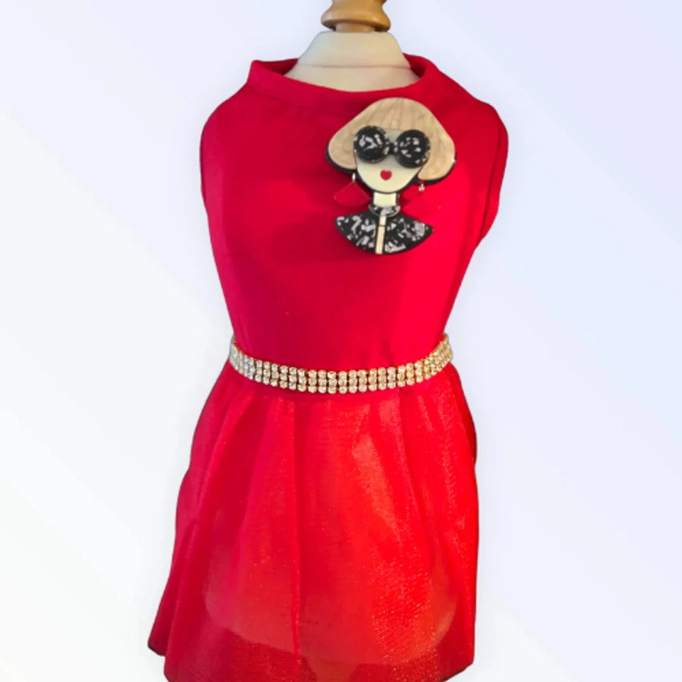 Ms. Fashion Red Party Dog Dress by Bark Fifth Avenue - Pets Perfect