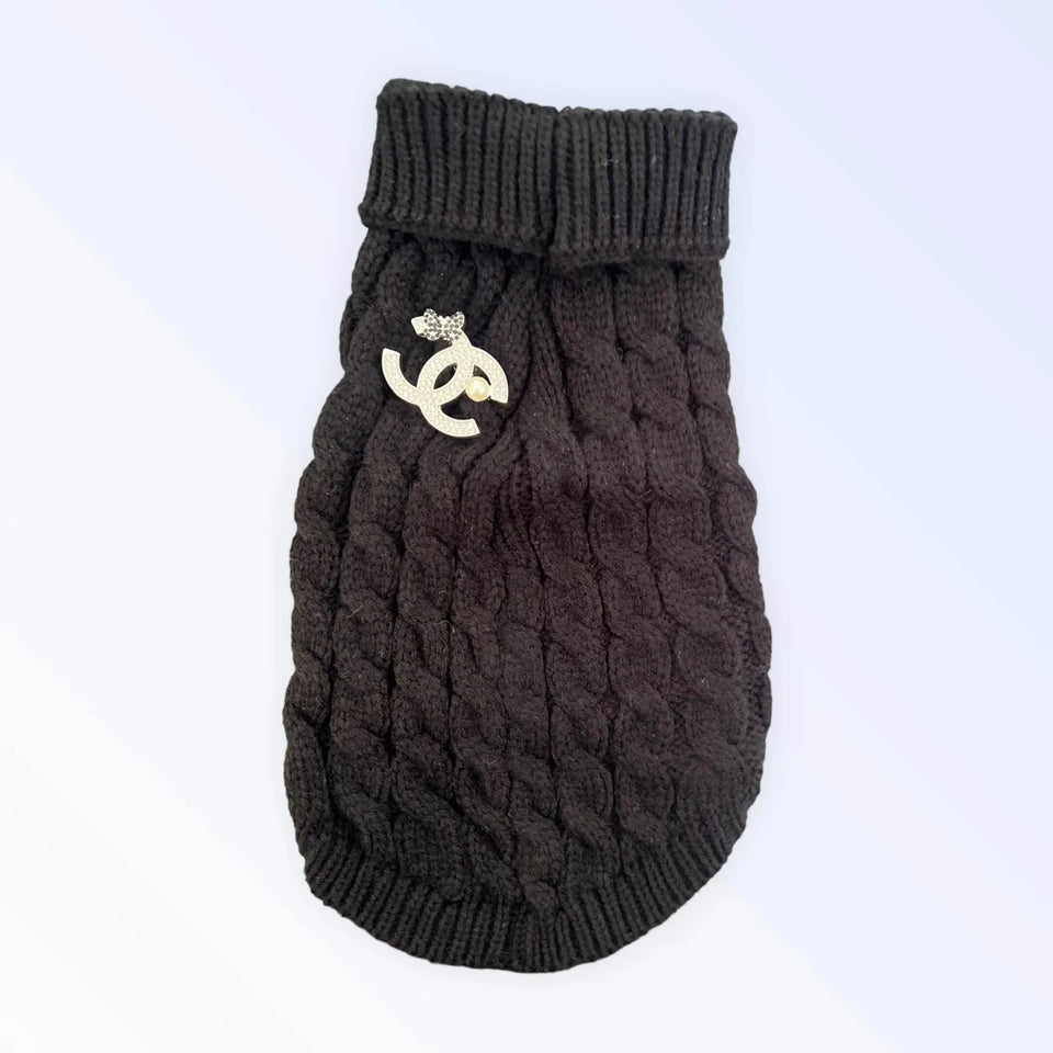 My Cozy Chewnel Knit Sweater by Bark Fifth Avenue - Designer-Inspired Dog Sweater - Pets Perfect