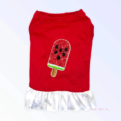 My Favorite Summer Dog Treats - Watermelon Dog Dress & Tee by Bark Fifth Avenue - Pets Perfect
