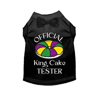 Official King Cake Tester Dog Tee and Dress - Mardi Gras Pet Apparel by Bark Fifth Avenue - Pets Perfect