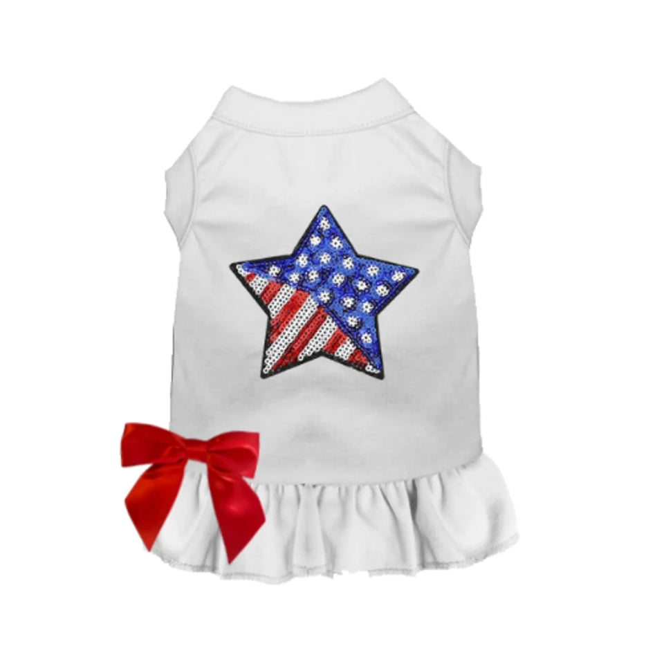 Patriotic Star Dress & Tee - 4th of July Dog Outfit by Bark Fifth Avenue - Pets Perfect