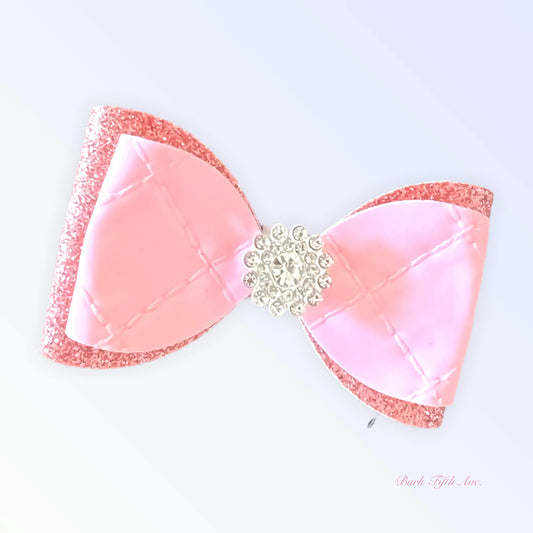 Quilted Glam Spring Bow - Bark Fifth Avenue Glamorous Dog Hair Accessory