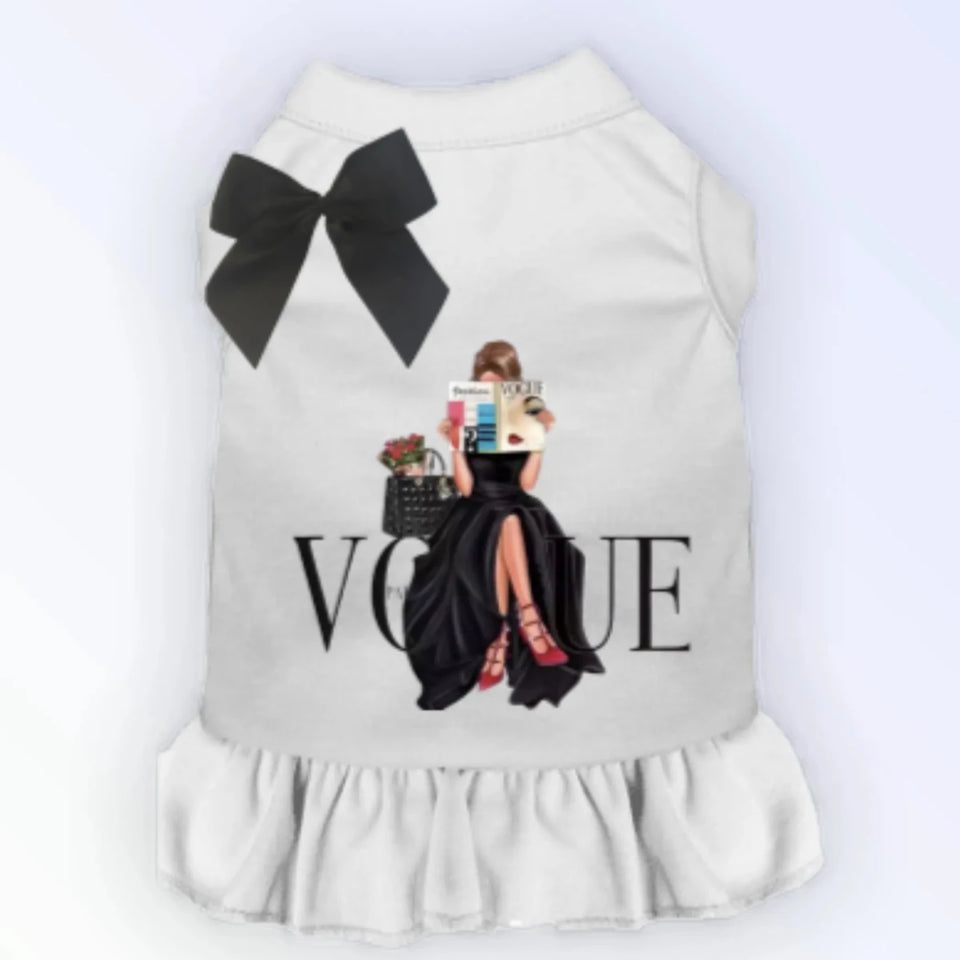 Reading My Vogue Dog Dress by Bark Fifth Avenue - Pets Perfect