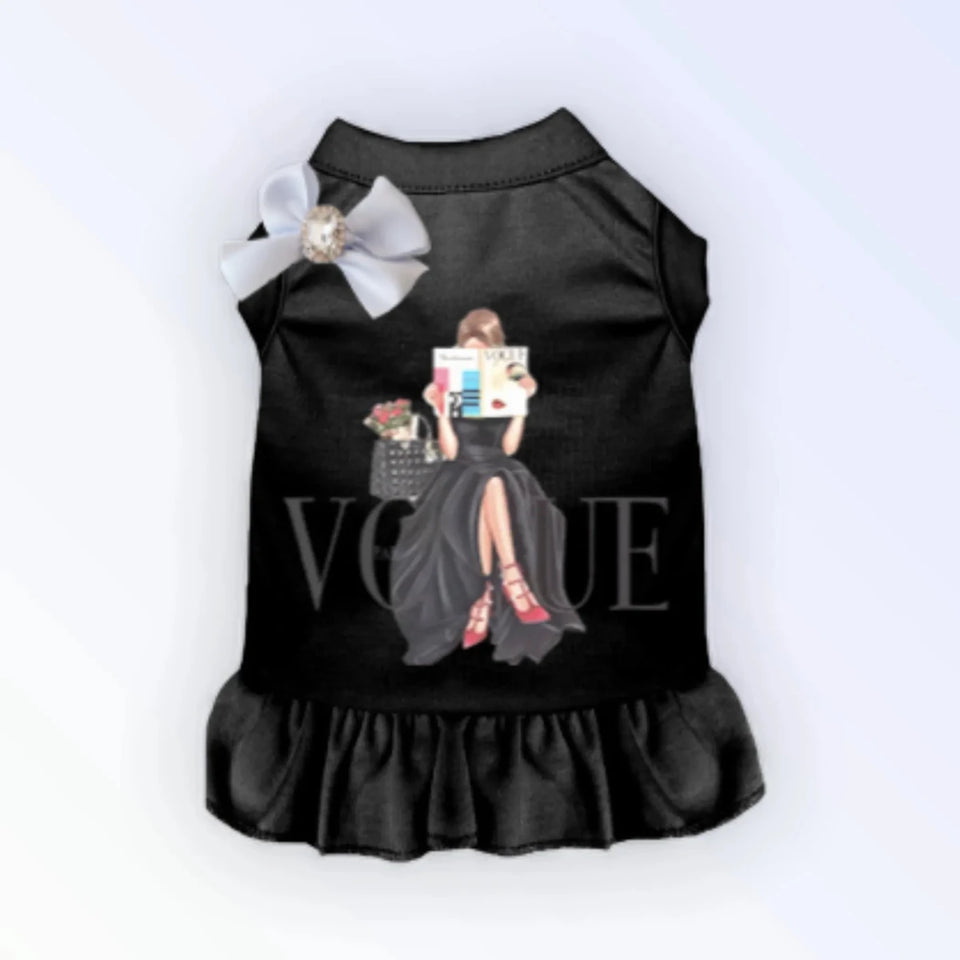 Reading My Vogue Dog Dress by Bark Fifth Avenue - Pets Perfect